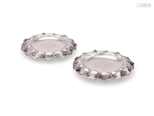 Tiffany, a pair of American silver wine coasters by Tiffany ...