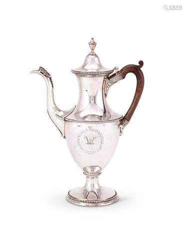 A George III silver vase shaped coffee pot by David Smith an...