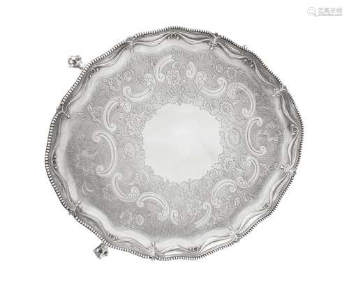 A George III silver shaped oval salver by Richard Rugg II