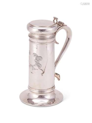 An American silver novelty cocktail shaker by Crichton & Co....