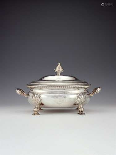 A late George II silver oval soup tureen and cover by Aymé V...