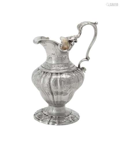 A George II silver lobed ogee baluster cream jug by Francis ...