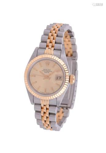 Rolex, Oyster Perpetual Date, ref. 69173, a lady's bi-metal ...