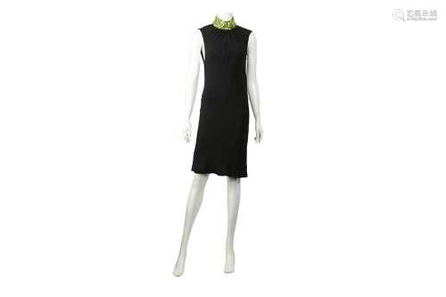 Gianni Versace Black High Neck Embellished Dress - Size 40