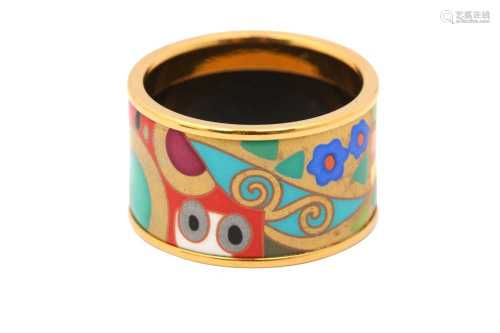 Hermes Multi Colour Abstract Enamel Ring