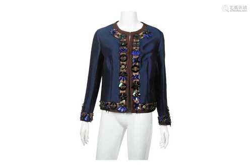 Prada Navy Embellished Short Jacket - Size 44