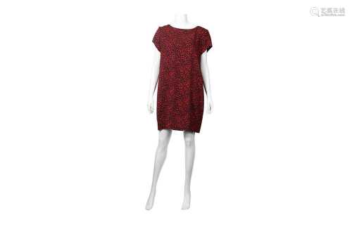 Saint Laurent Red Heart Print Shift Dress - Size 44