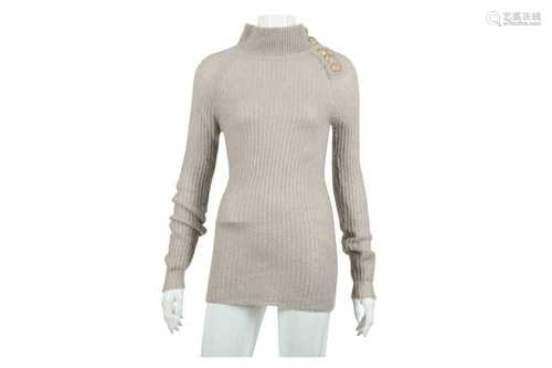 Balmain Beige Mohair Knit Turtleneck Jumper - Size 34