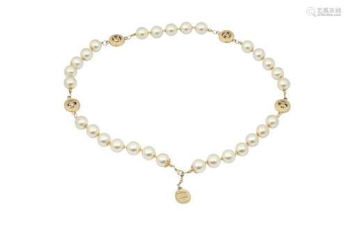 Chanel Jumbo Pearl CC Logo Necklace