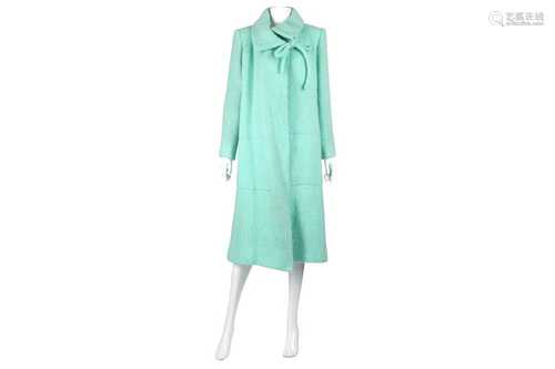 Chanel Mint Green Long Coat - Size 10