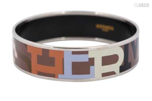 Hermes Brown Signature Enamel Bangle