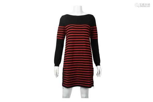 Louis Vuitton Black and Red Striped Dress - Size M