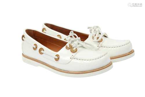 Louis Vuitton White Marina Boat Shoes - Size 38
