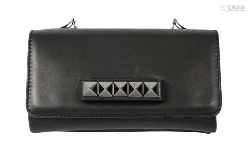 Valentino Black Rockstud Va Va Voom Chain Clutch Bag