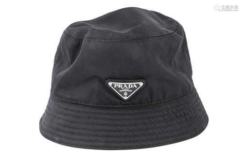 Prada Black Nylon Bucket Hat - Size M
