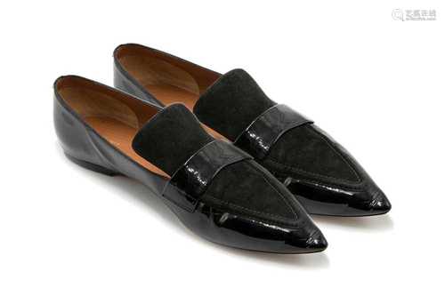 Celine Black Pointed Toe Flat Loafers - Size 40