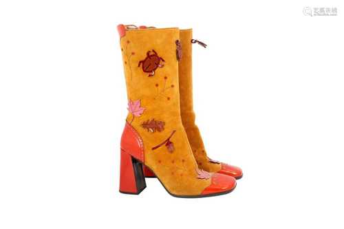 Prada Tan Bug and Leaf Boots - Size 39.5