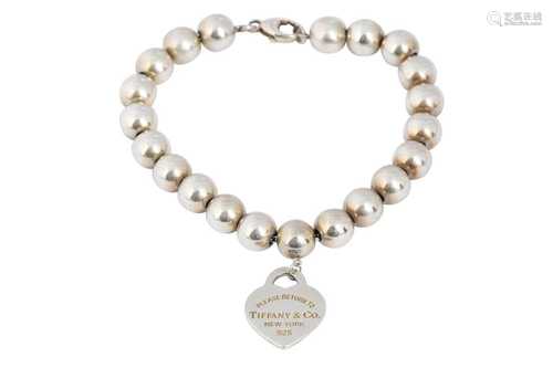 Tiffany & Co. Silver Heart Beaded Bracelet