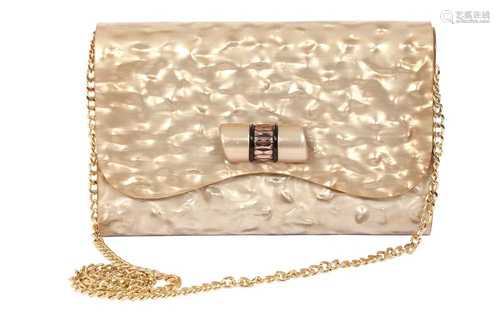 Stella McCartney Beige Marbled Acetate Clutch