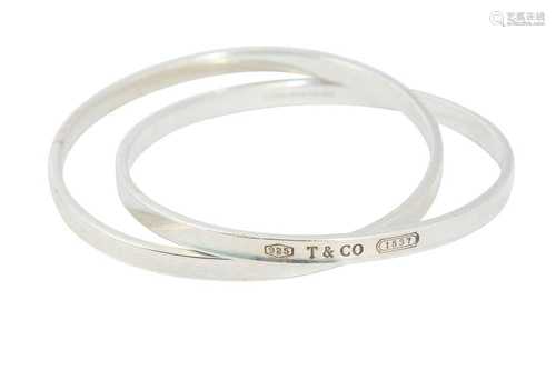 Tiffany & Co. Silver Interlocking Bevelled Bangle