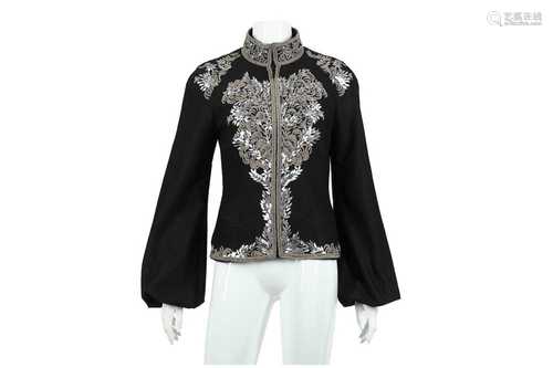 Alexander McQueen Black Embroidered Jacket - Size 38