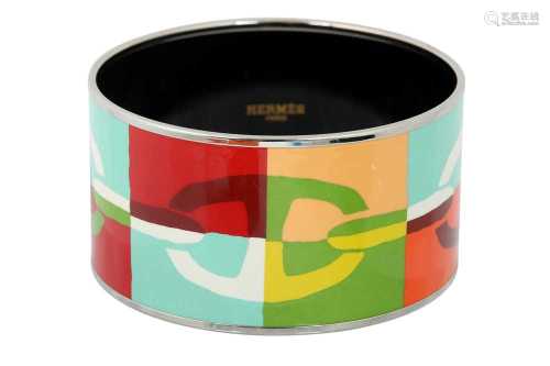 Hermes Multicolour Optique Chaine d Ancre Enamel Bangle