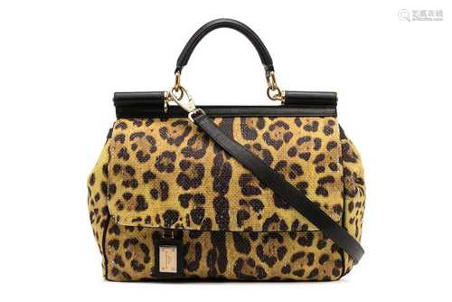 Dolce & Gabbana Leopard Print Top Handle Bag