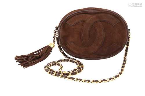 Chanel Brown CC Logo Oval Chain Bag