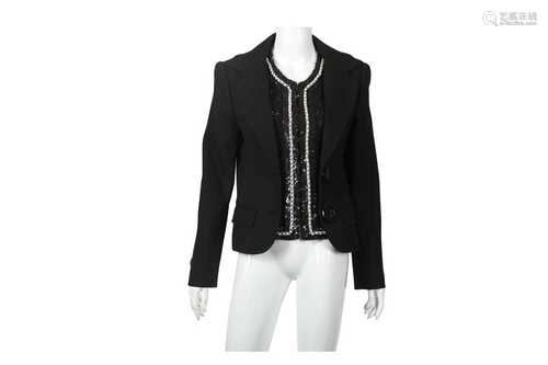 Dolce & Gabbana Black Cropped Jacket - Size 46