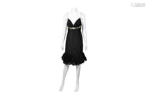 J Mendel Black Embellished Cocktail Dress - Size 10