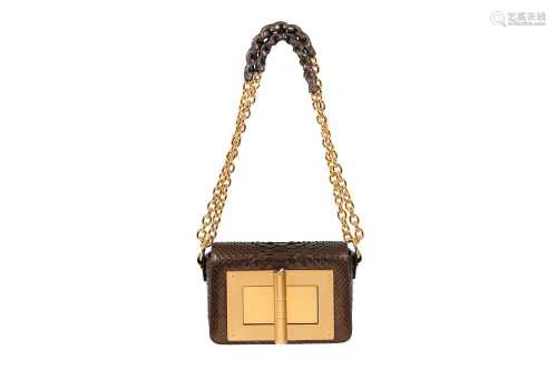 Tom Ford Bronze Metallic Python Natalia Bag