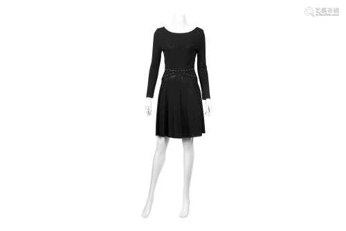 Saint Laurent Black Stud Embellished Dress