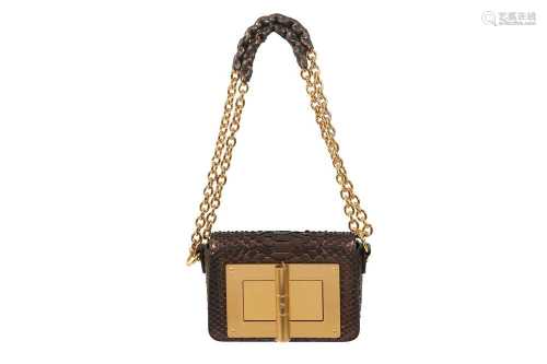 Tom Ford Bronze Metallic Python Natalia Bag