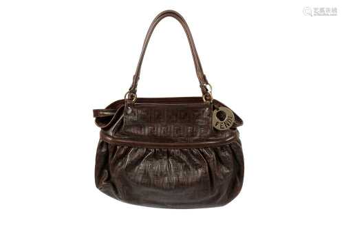 Fendi Brown Zucca Large Chef Bag