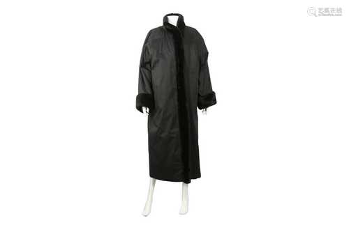 Yves Saint Laurent Black Fur Lined Coat