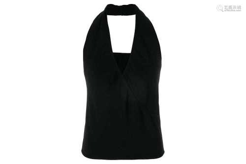 Alaia Black Knitted Stretch Halter Neck Top - Size XS