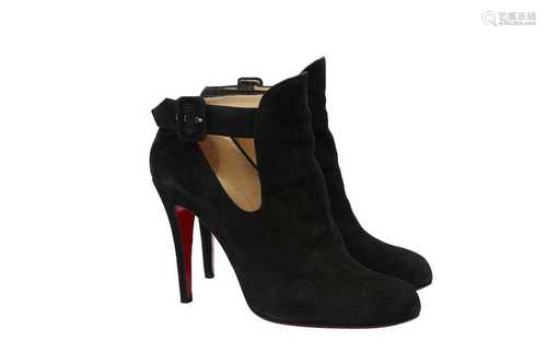 Christian Louboutin Black Cut Out Ankle Boots - Size 41.5