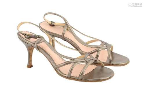 John Galliano Bronze Kitten Heel Sandal - Size 38.5