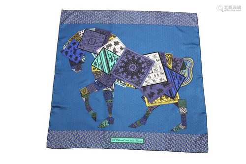 Hermes 'A Cheval Sur Mon Carre' Silk Scarf