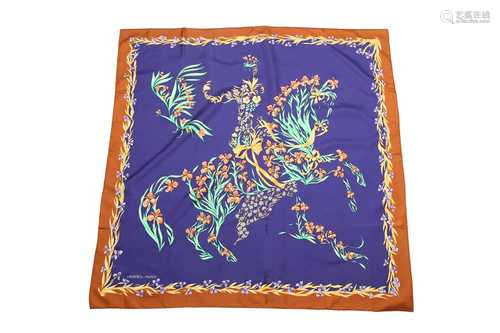 Hermes 'Cheval Fleuri' Silk Scarf