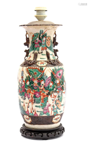 Cantonese porcelain table lamp