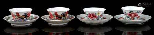 2 porcelain cups and saucers