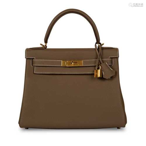 Hermès Etoupe Togo Kelly 28