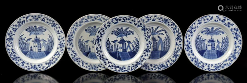 5 porcelain dishes