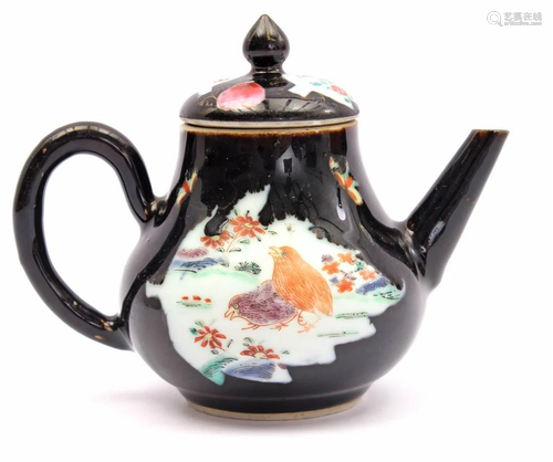 Famille Noire porcelain teapot