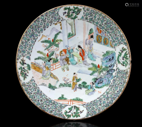 Chinese porcelain Famille Verte dish