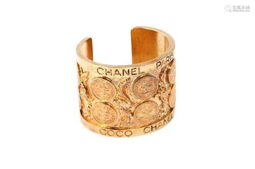 Chanel CC Logo Medallion Cuff Bracelet