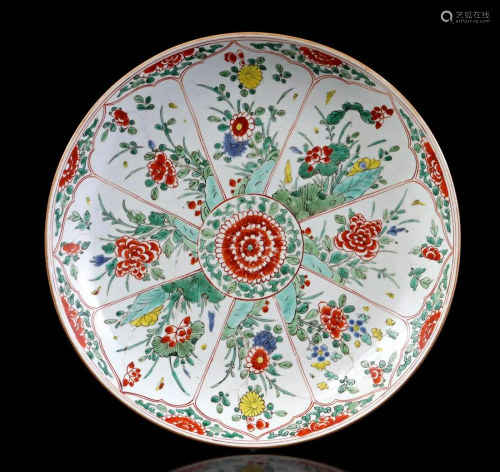 Porcelain polychom colored dish