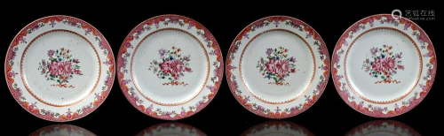 4 Famille Rose porcelain dishes