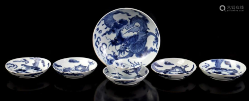 Porcelain with dragon decor